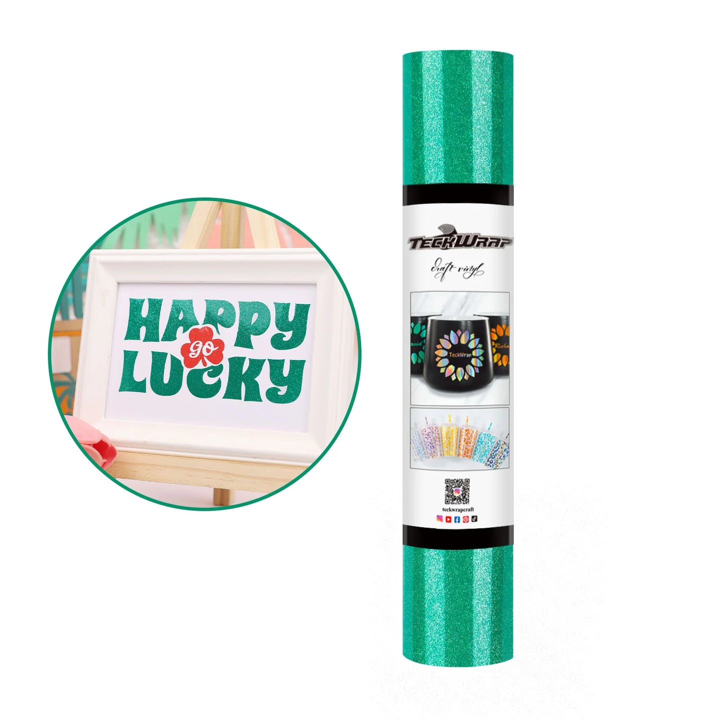 Teckwrap Christmas Green Burst Shimmer Adhesive Vinyl