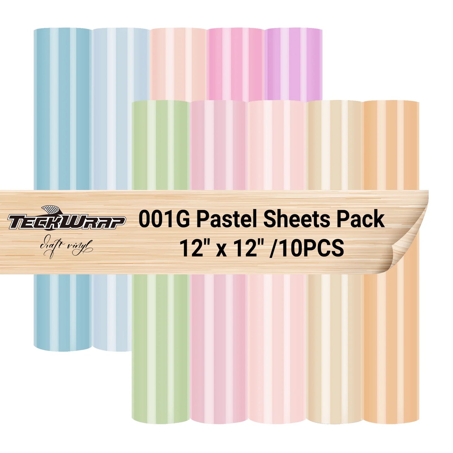 Teckwrap 001G Pastel Color Sheets Pack - Glossy (10 Sheets)