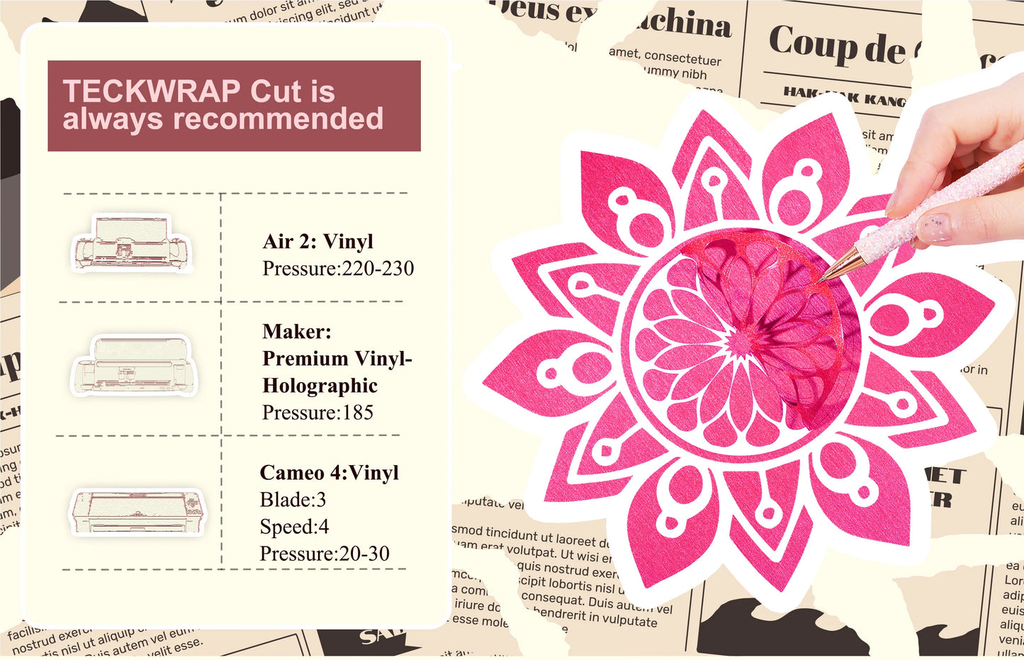 TeckWrap Tan Satin Brush Adhesive Vinyl - 5ft