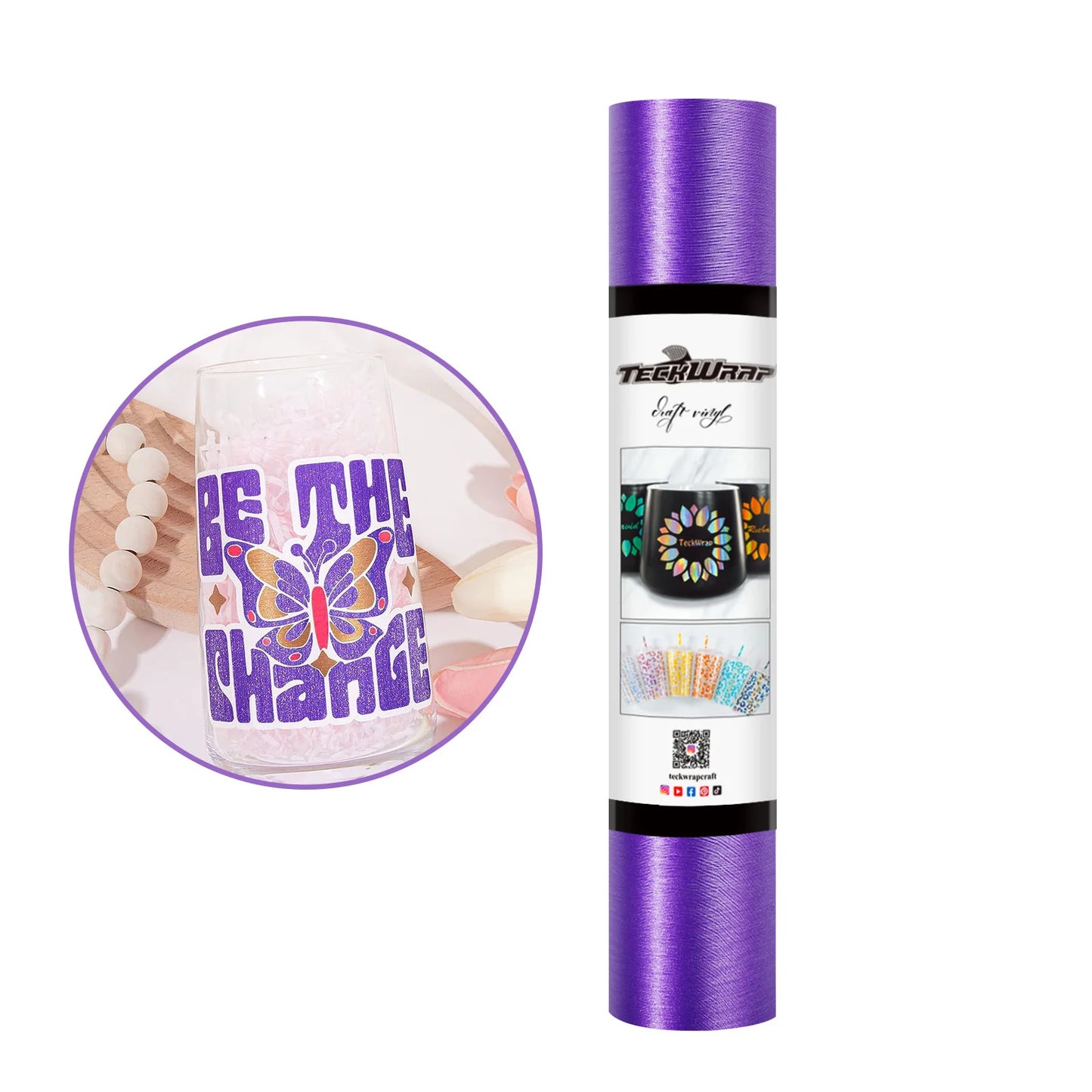 TeckWrap Violet Purple Satin Brush Adhesive Vinyl - 5ft