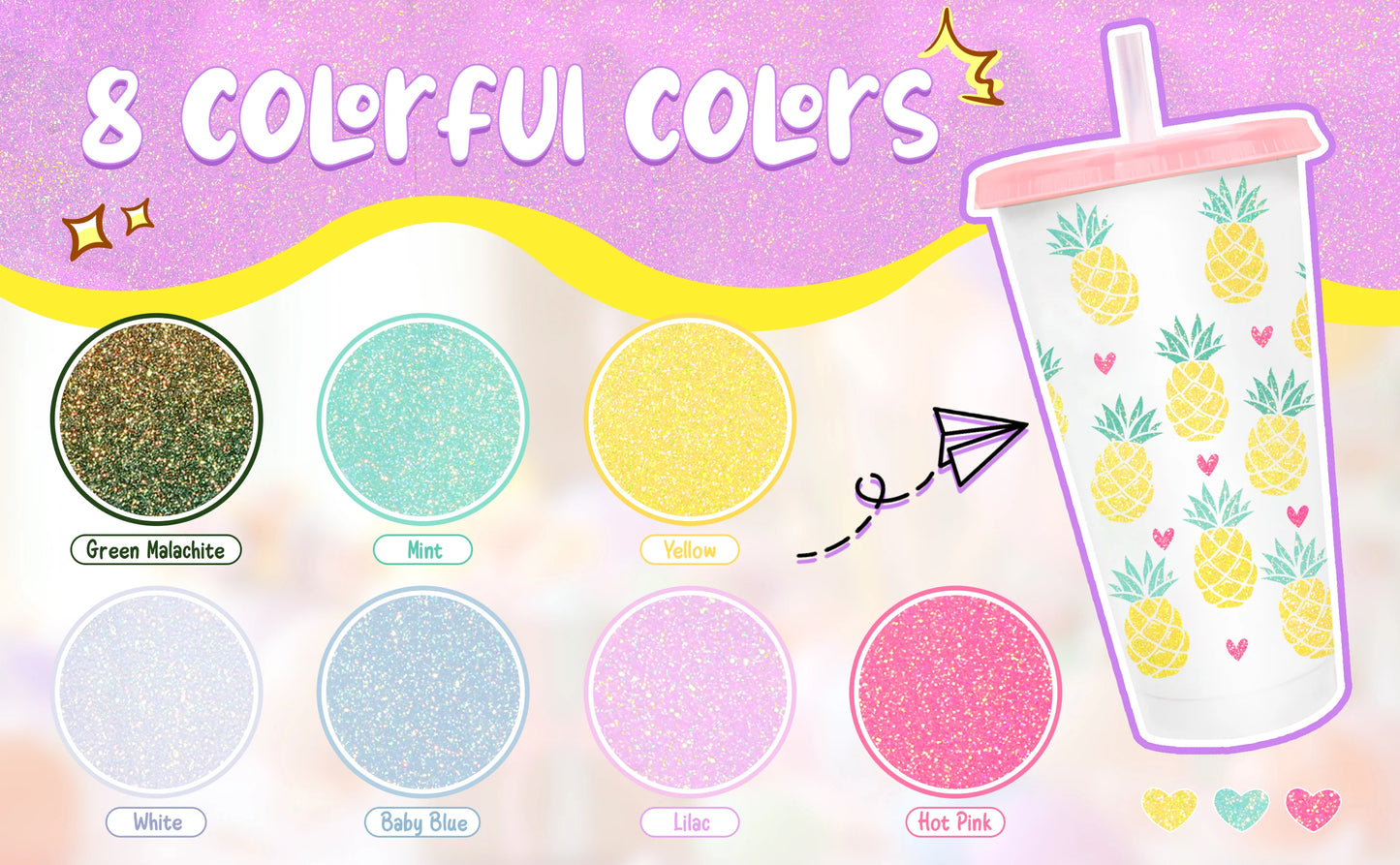 Teckwrap Colourful Shimmer Sheets Pack (7PCS)