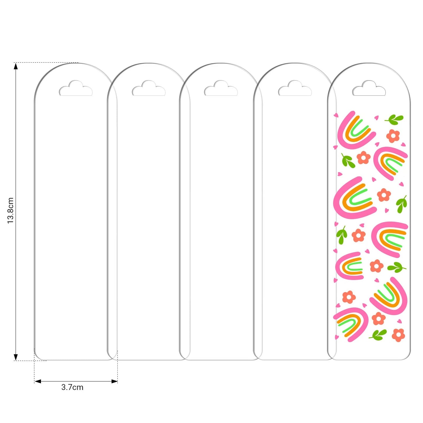 Teckwrap Acrylic Bookmark Blanks - Cloud 5 pcs