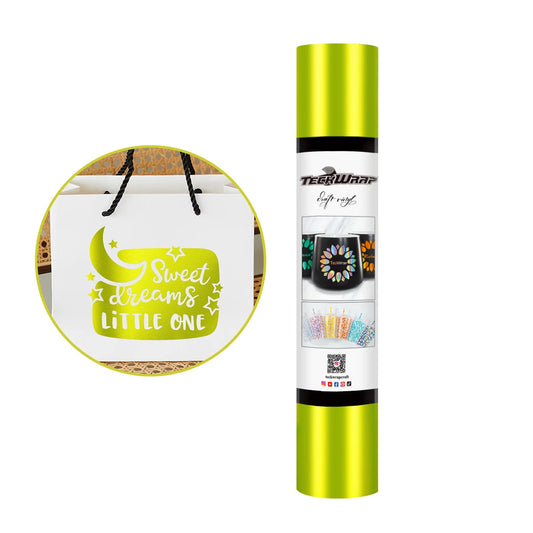 TeckWrap Lime Green Metallic Satin Chrome Adhesive Vinyl
