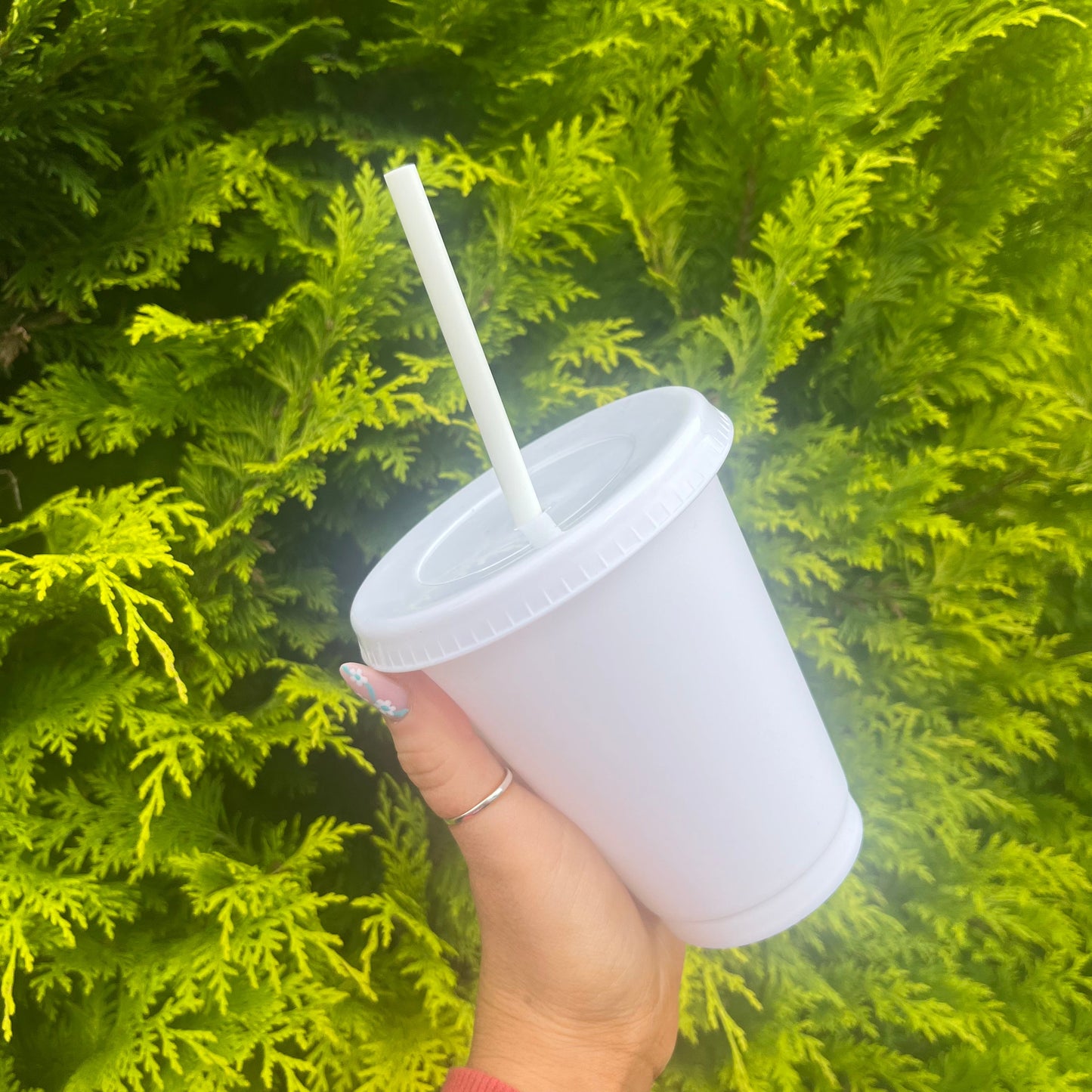 White 16oz Coloured Cold Cup
