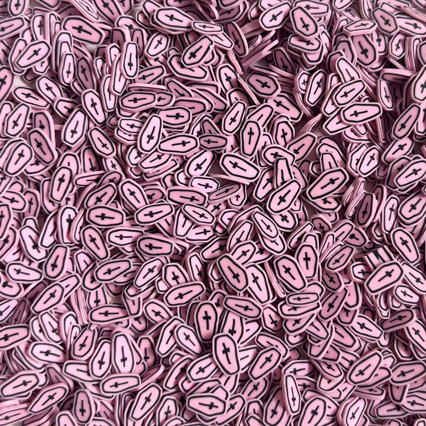Pink Coffins - Polymer Clay Slices