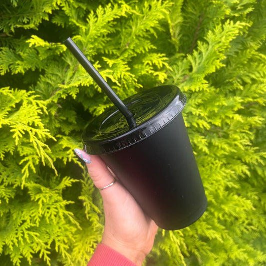 Black 16oz Coloured Cold Cup