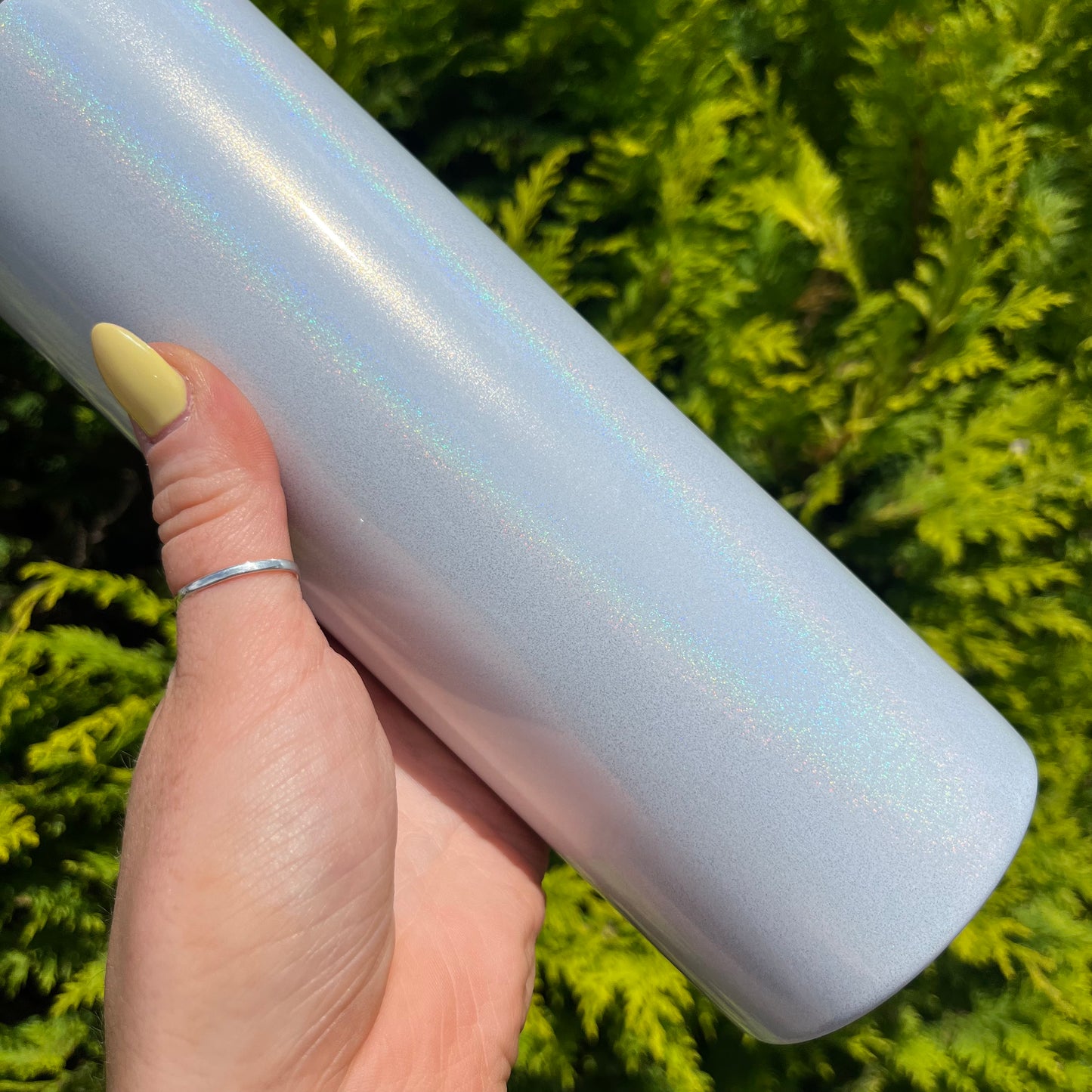 20oz Sublimation Straight Skinny Tumbler - White Shimmer