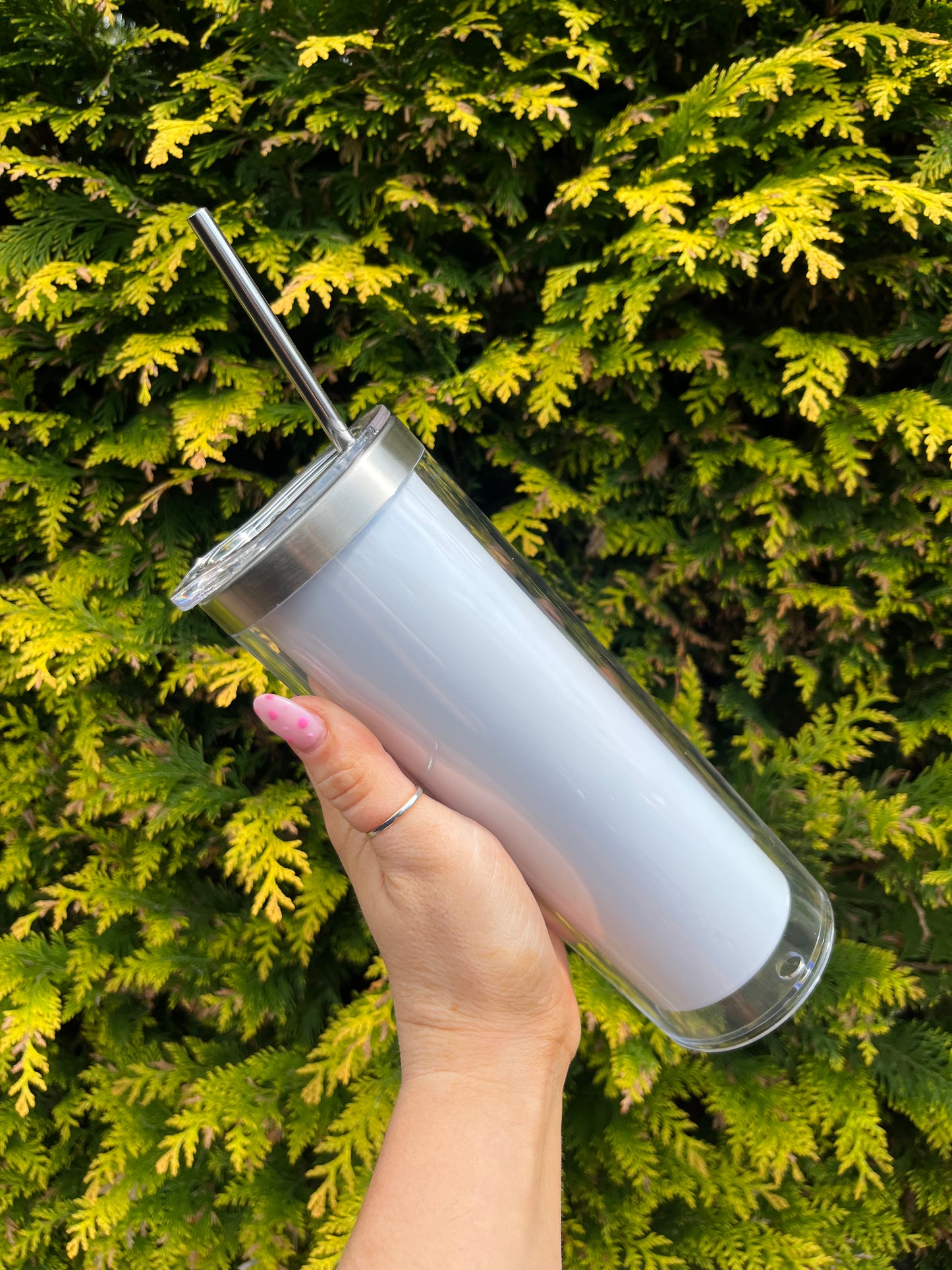 20oz Sublimation Stainless Steel Snowglobe Tumbler White Perfect