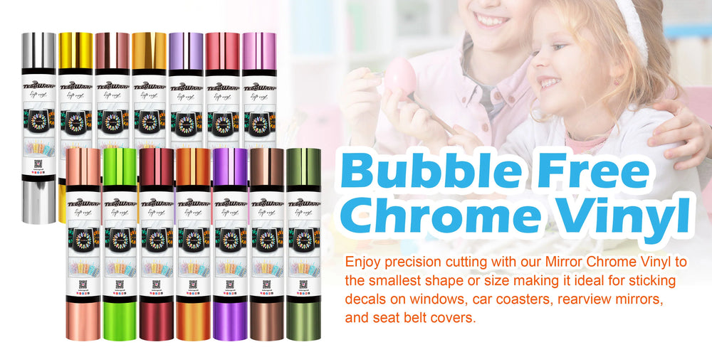 Teckwrap Silver Bubble Free Mirror Chrome Adhesive Vinyl - 5ft