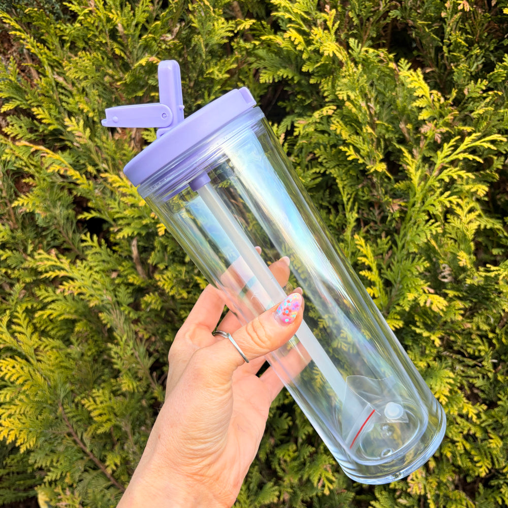 Flip Lid 20oz Double Walled Pre Drilled Tumbler