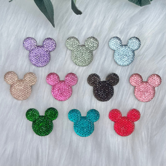 Sparkly Mouse Heads - Large - 10 Pack of Cabochons