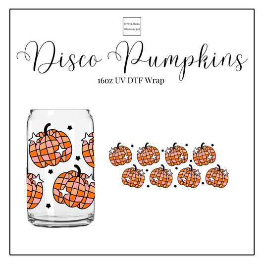 Disco Pumpkins 16oz UV DTF