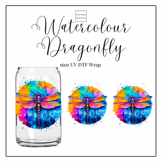 Watercolour Dragonfly 16oz UVDTF