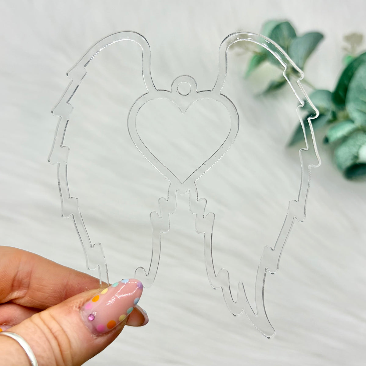 Angel Wings Acrylic Snowglobe Christmas Decoration