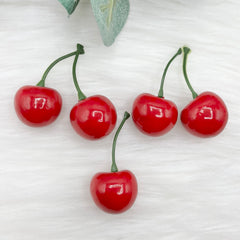 Imitation Red Cherries - 5 Pack of Cabochons