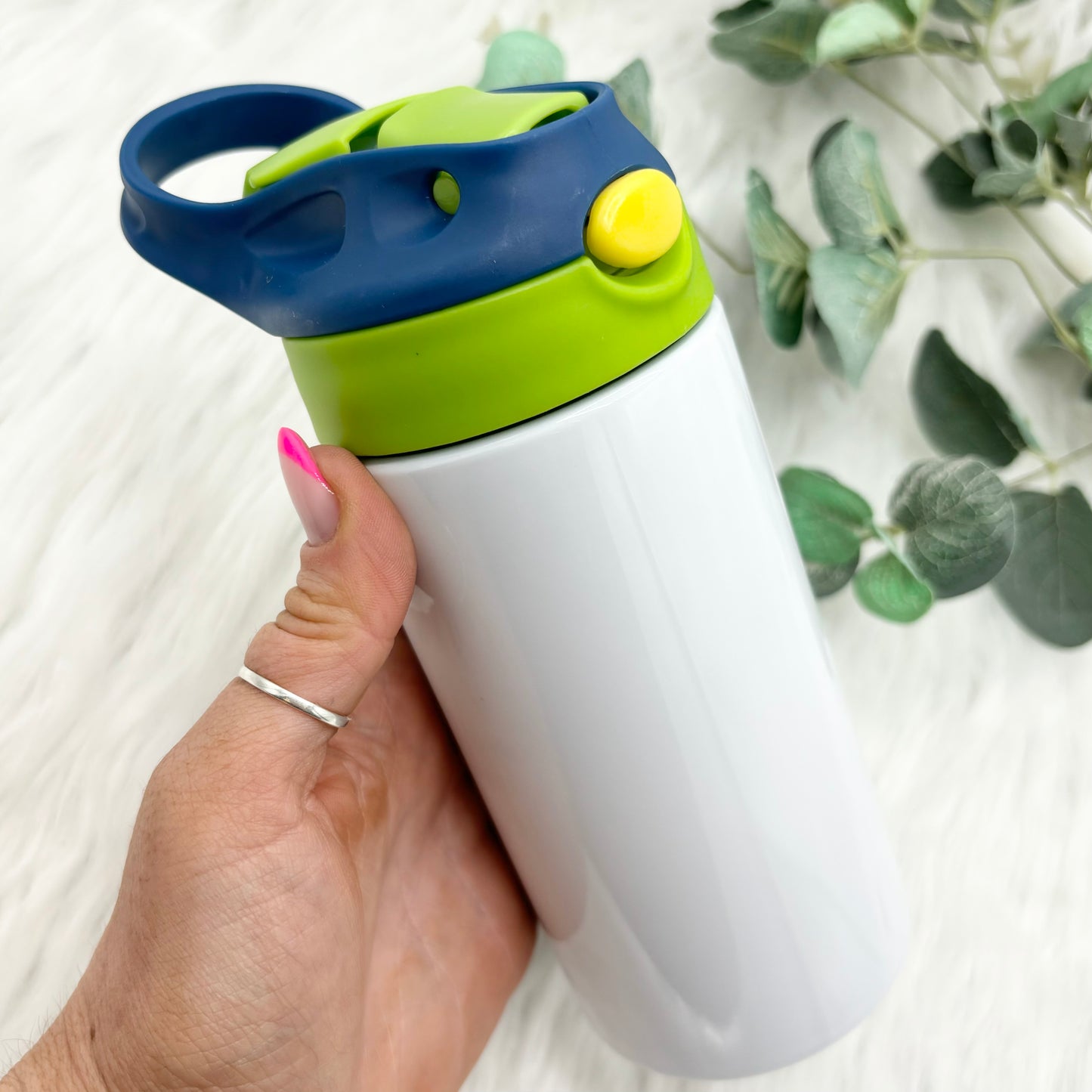 12oz Sublimation Push Button Flip Lid Water Bottle