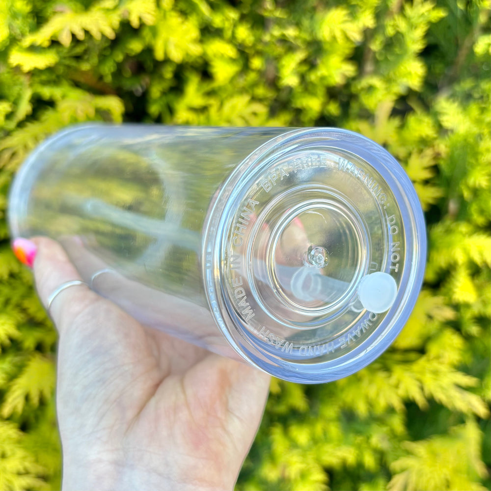 24oz Acrylic Double Walled Snowglobe - With Stopper
