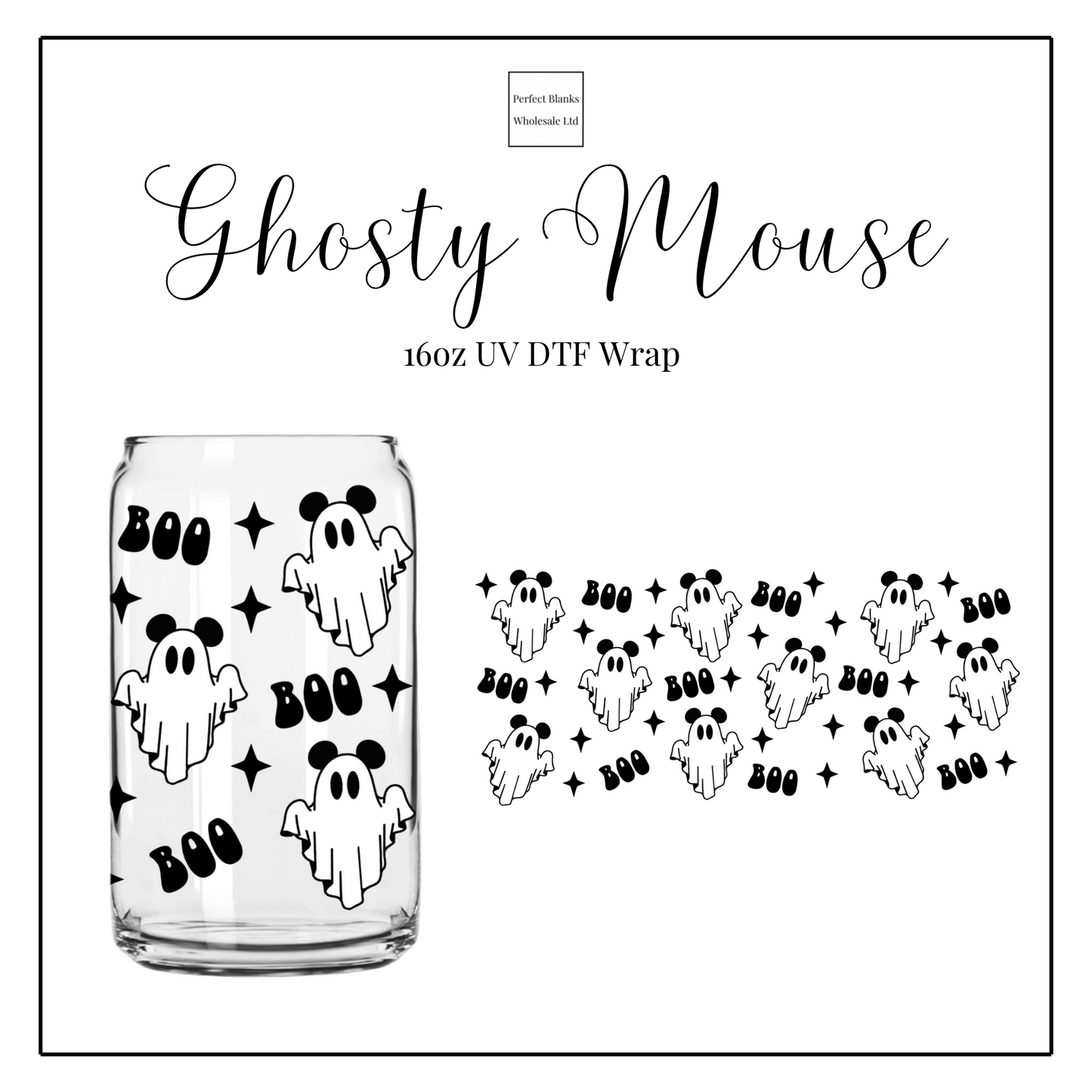 Ghosty Mouse 16oz UV DTF