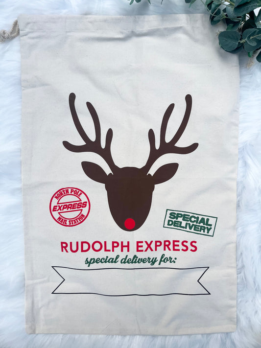 Christmas Sack - Rudolph Express Style