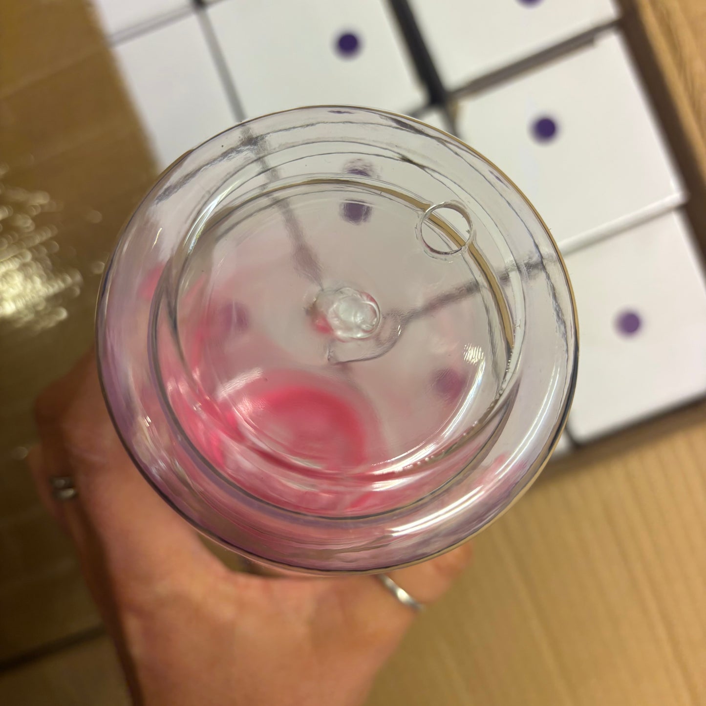 Imperfect 16oz Double Walled Acrylic Libby Snowglobe - please read description.