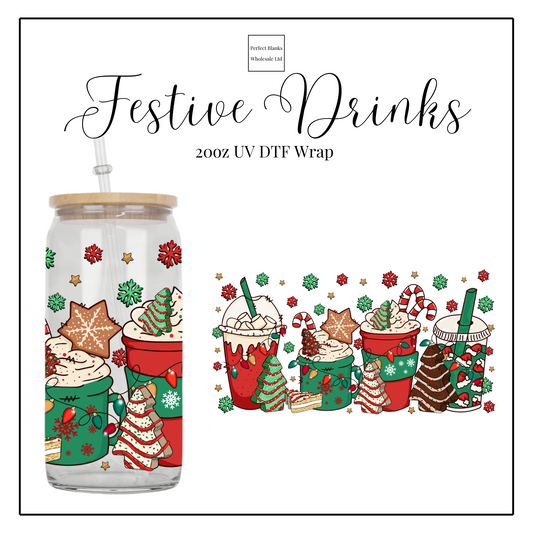 Festive Drinks 20oz UV DTF