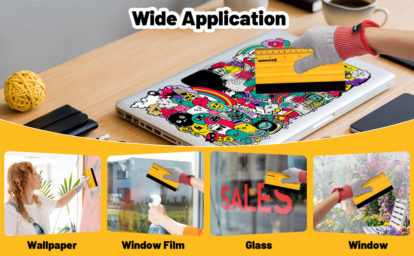 TeckWrap Yellow Squeegee