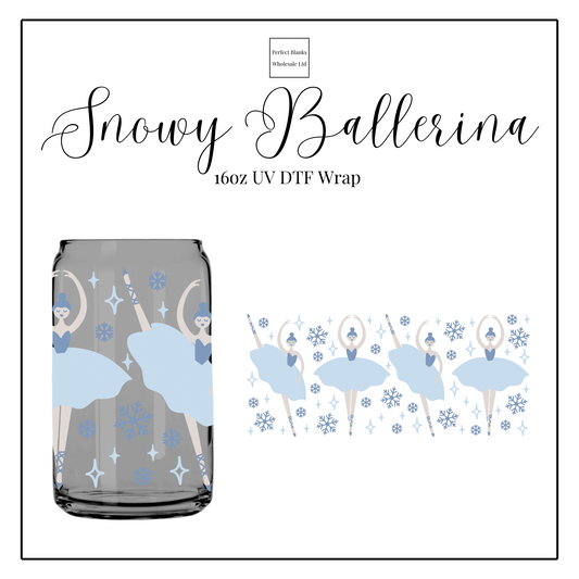 Snowy Ballerina 16oz UV DTF