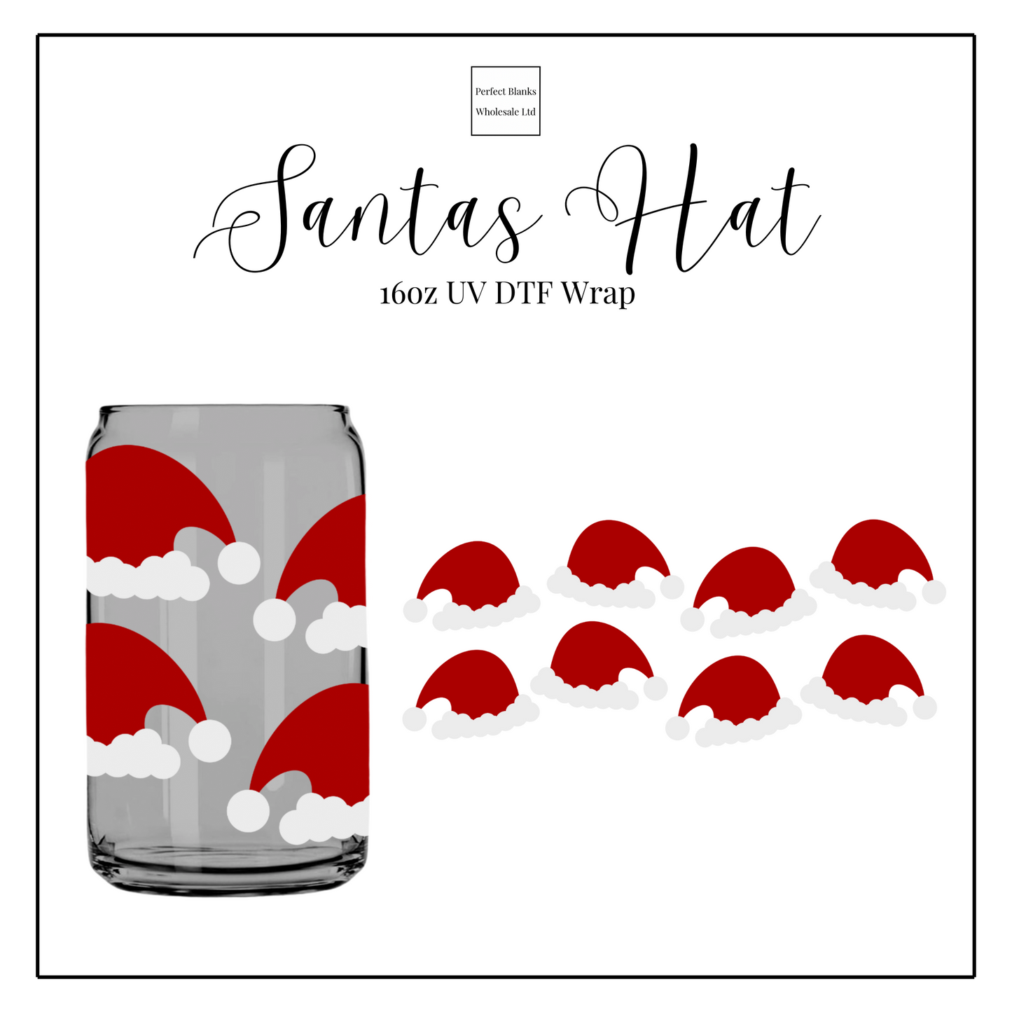 Santas Hat 16oz UV DTF