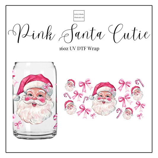 Pink Santa Cutie 16oz UV DTF