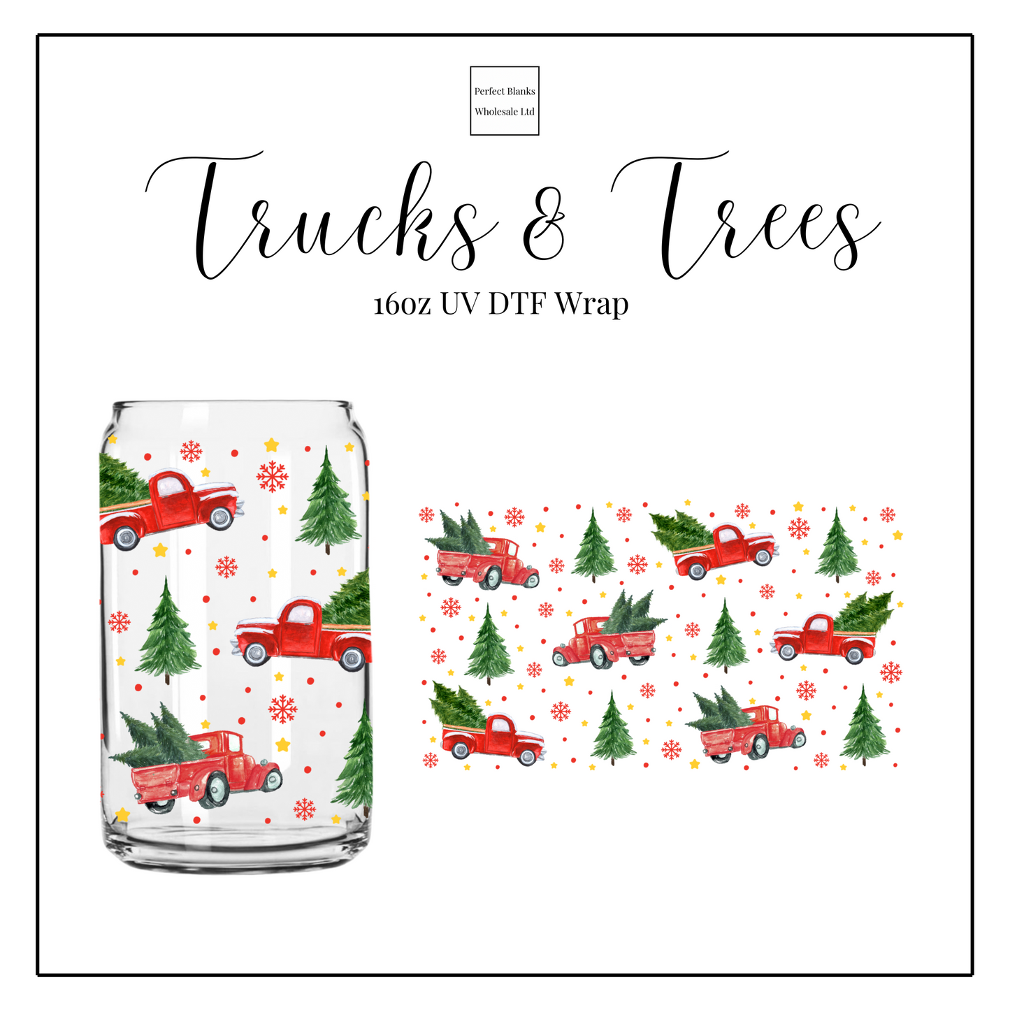 Trucks & Trees 16oz UV DTF