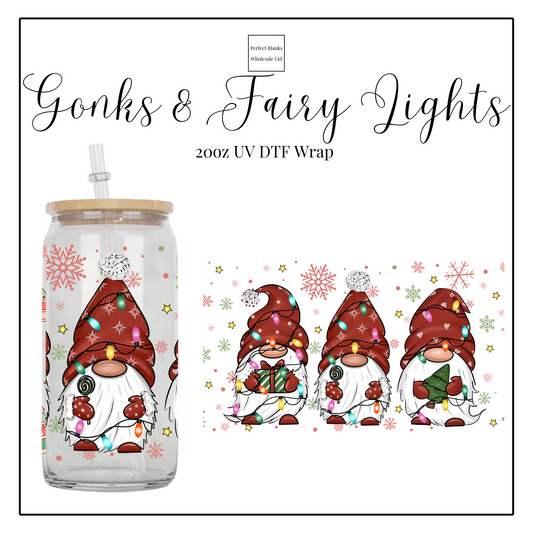 Gonks & Fairy Lights 20oz UV DTF