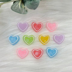 Frosted Hearts - 10 Pack of Cabochons