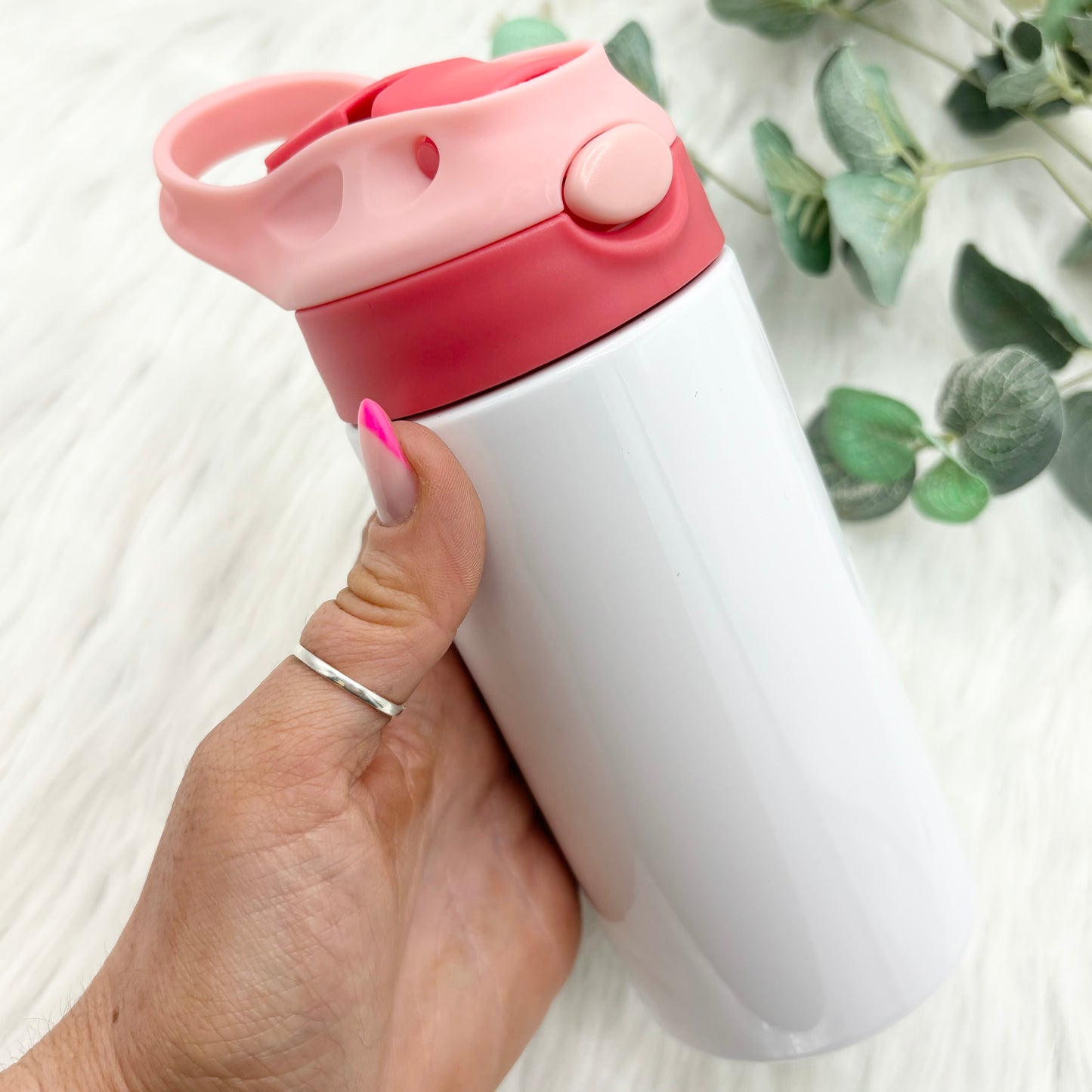 12oz Sublimation Push Button Flip Lid Water Bottle