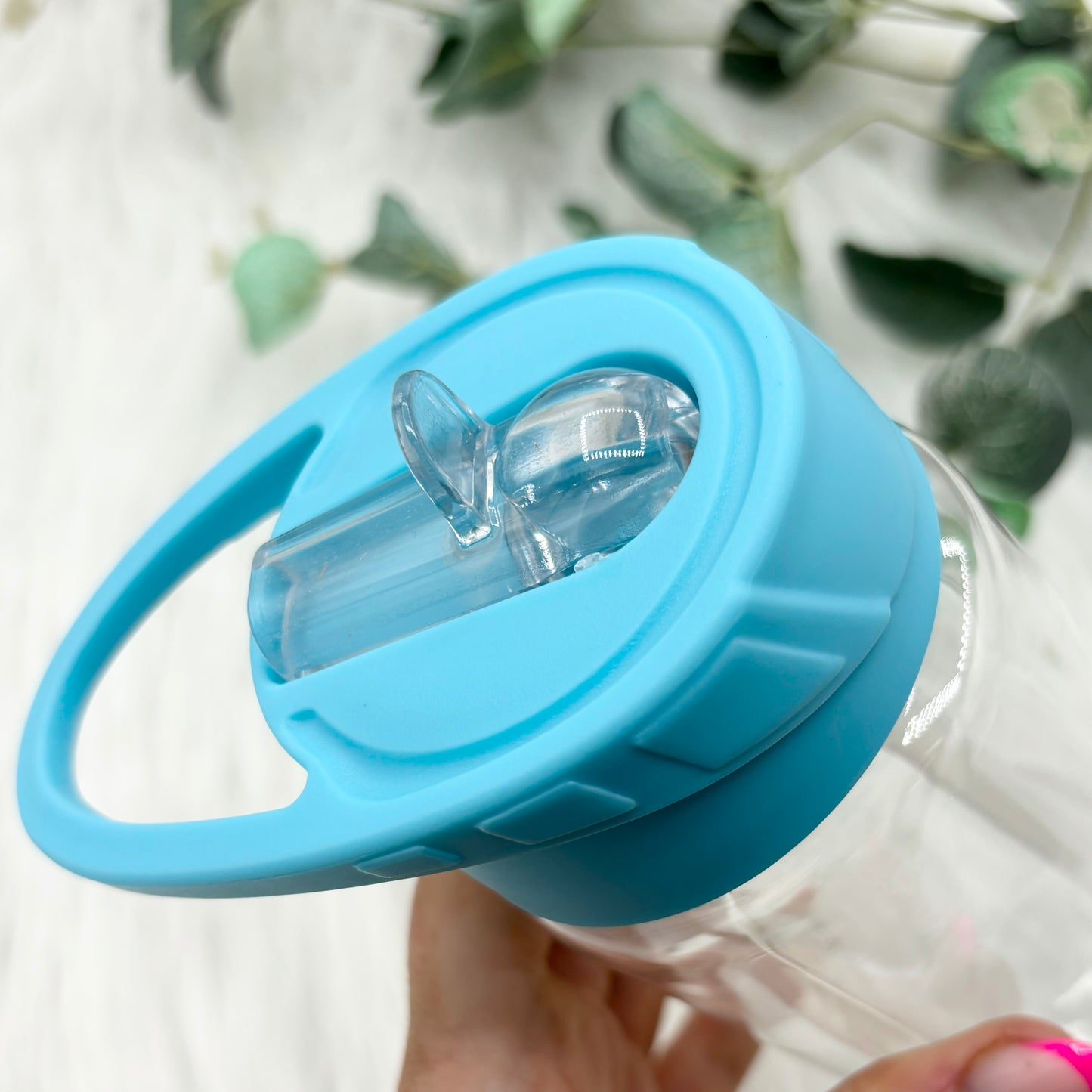 10oz Double Walled Flip Lid Plastic Water Bottle