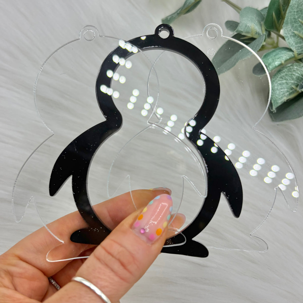 Penguin Acrylic Snowglobe Christmas Decoration