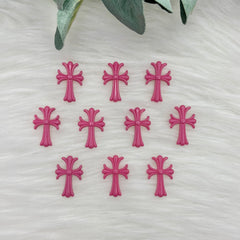 Pink Cross Cabochon - 10 Pack of Cabochons