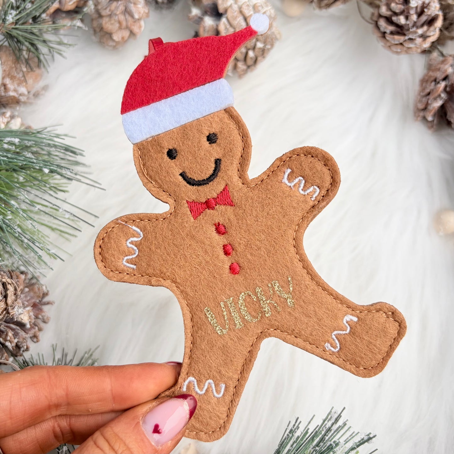 Felt Gingerbread Man Christmas Tree Decoration
