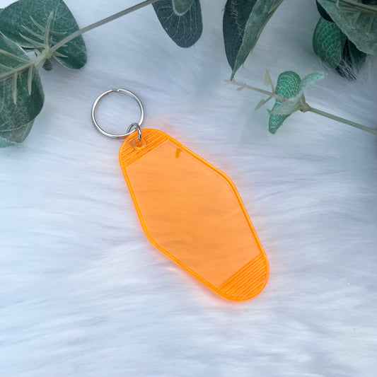 Clear Orange Motel Keyring - No. 46