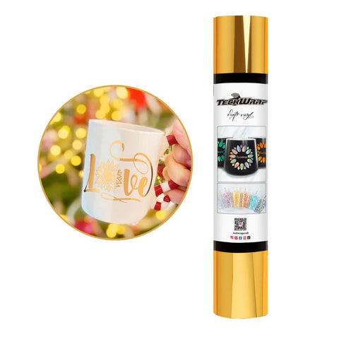 Teckwrap Light Gold Bubble Free Mirror Chrome Adhesive Vinyl - 5ft