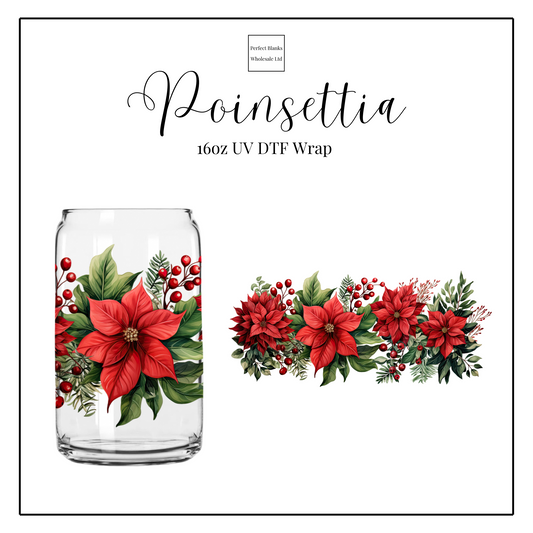 Poinsettia 16oz UV DTF