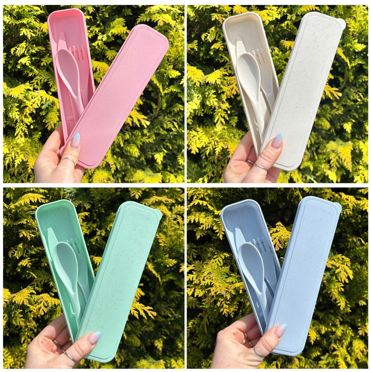 4 Piece Reusable Travel Cutlery Set