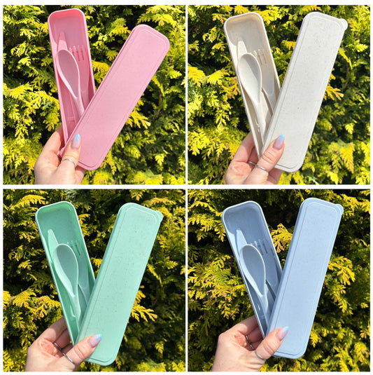 4 Piece Reusable Travel Cutlery Set