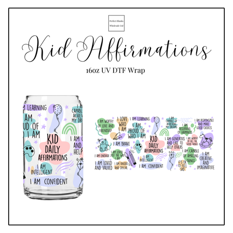 Kid Affirmations 16oz UVDTF