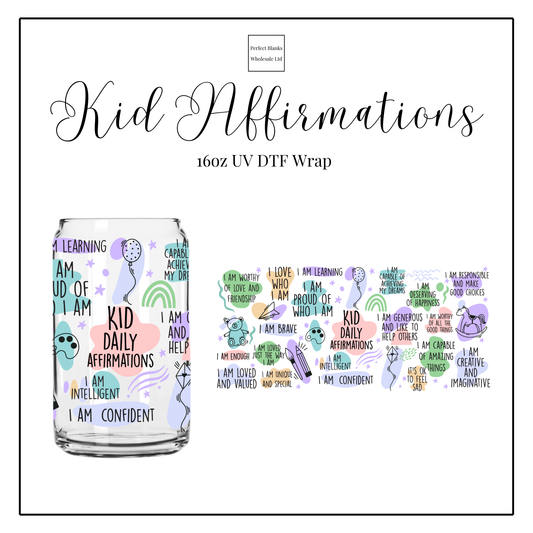 Kid Affirmations 16oz UV DTF