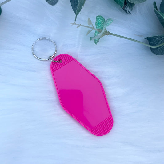 Hot Pink Motel Keyring - No. 13