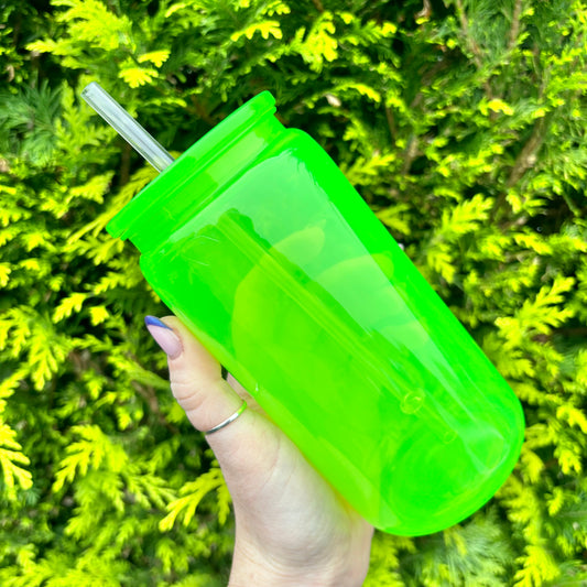 16oz Plastic Libby Can - Neon Green