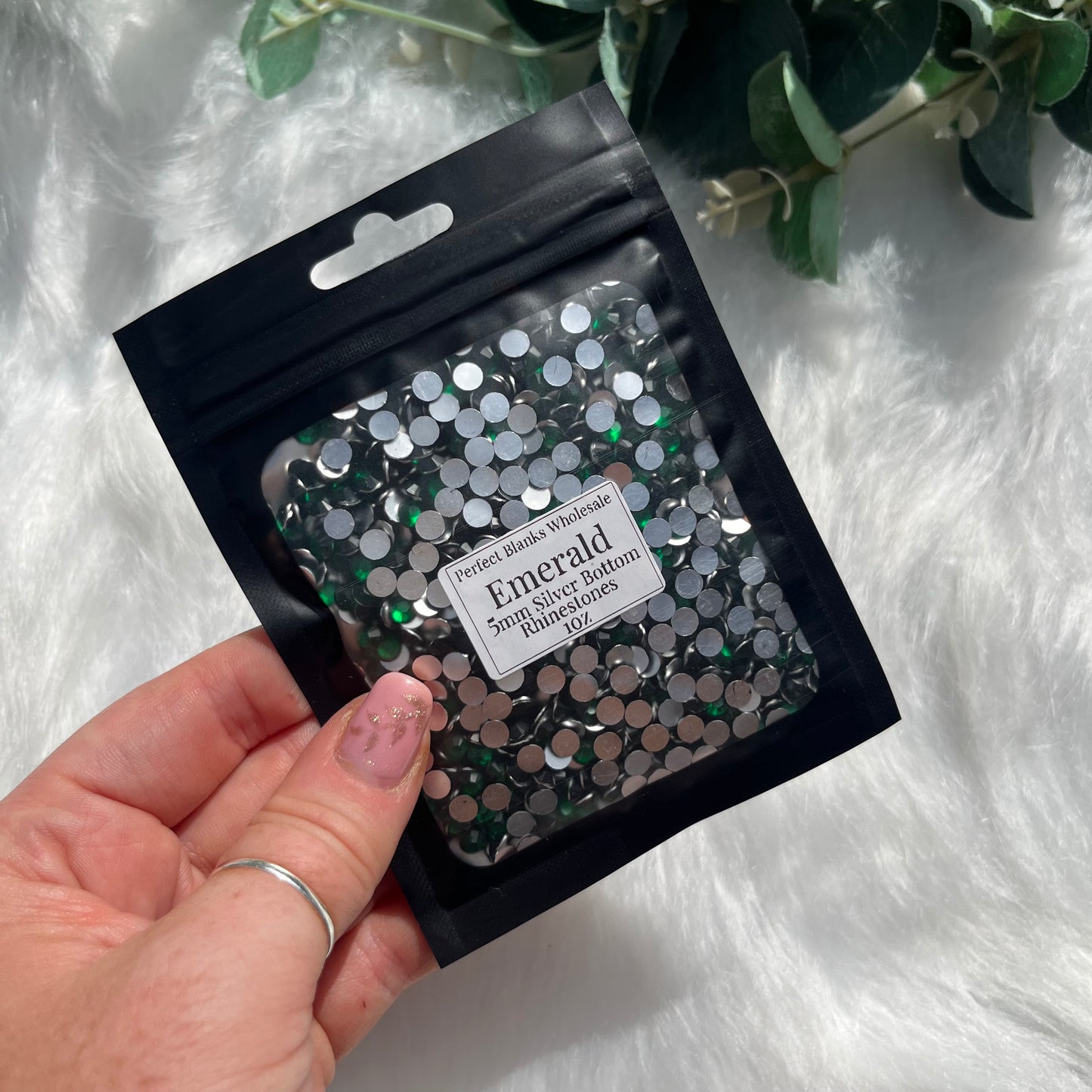 Emerald Silver Bottom Rhinestones - 5mm