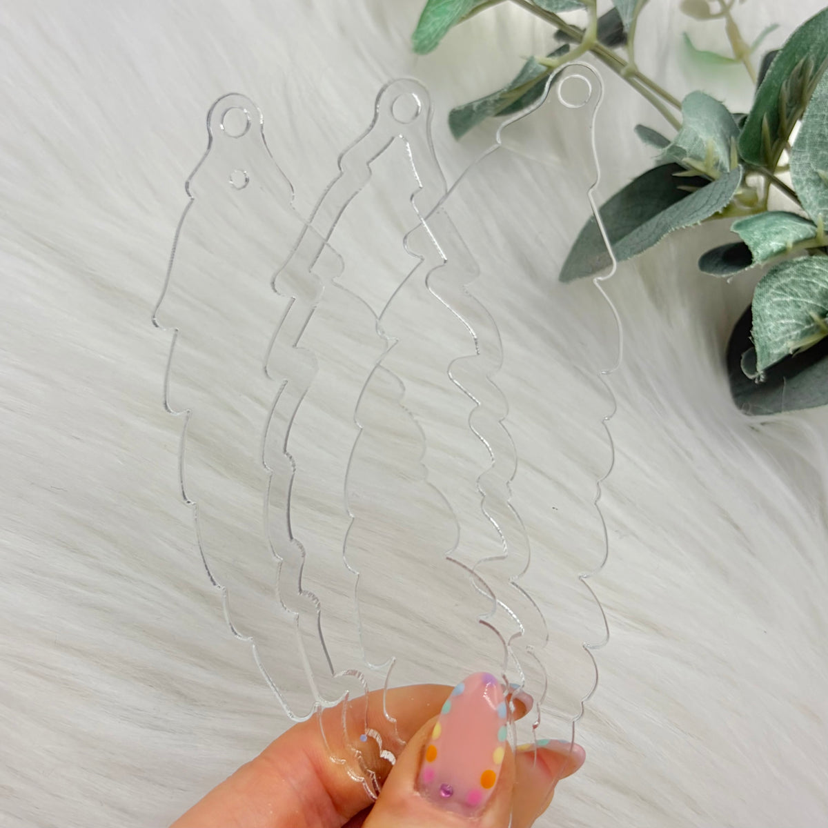 Feather Acrylic Snowglobe Christmas Decoration