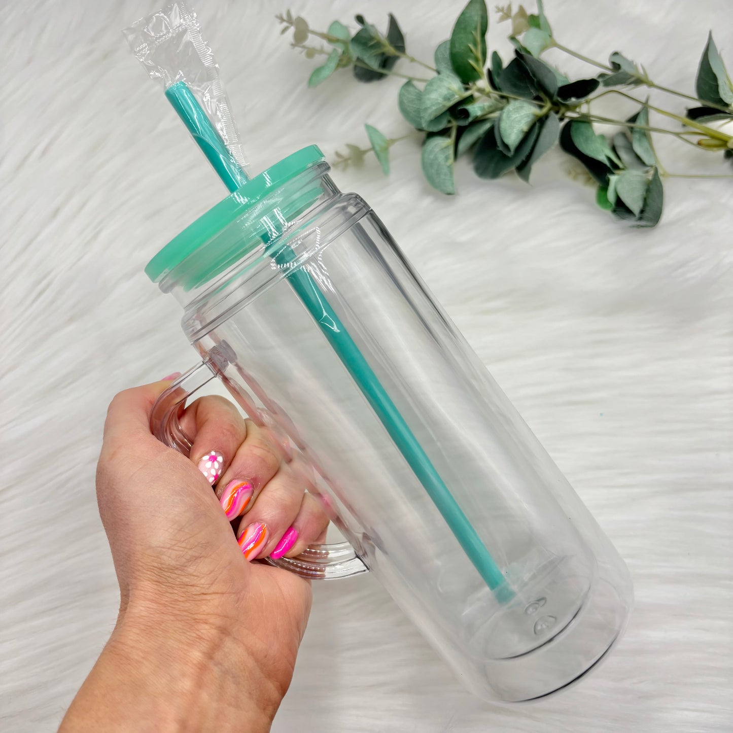Acrylic Handled 16oz Snowglobe