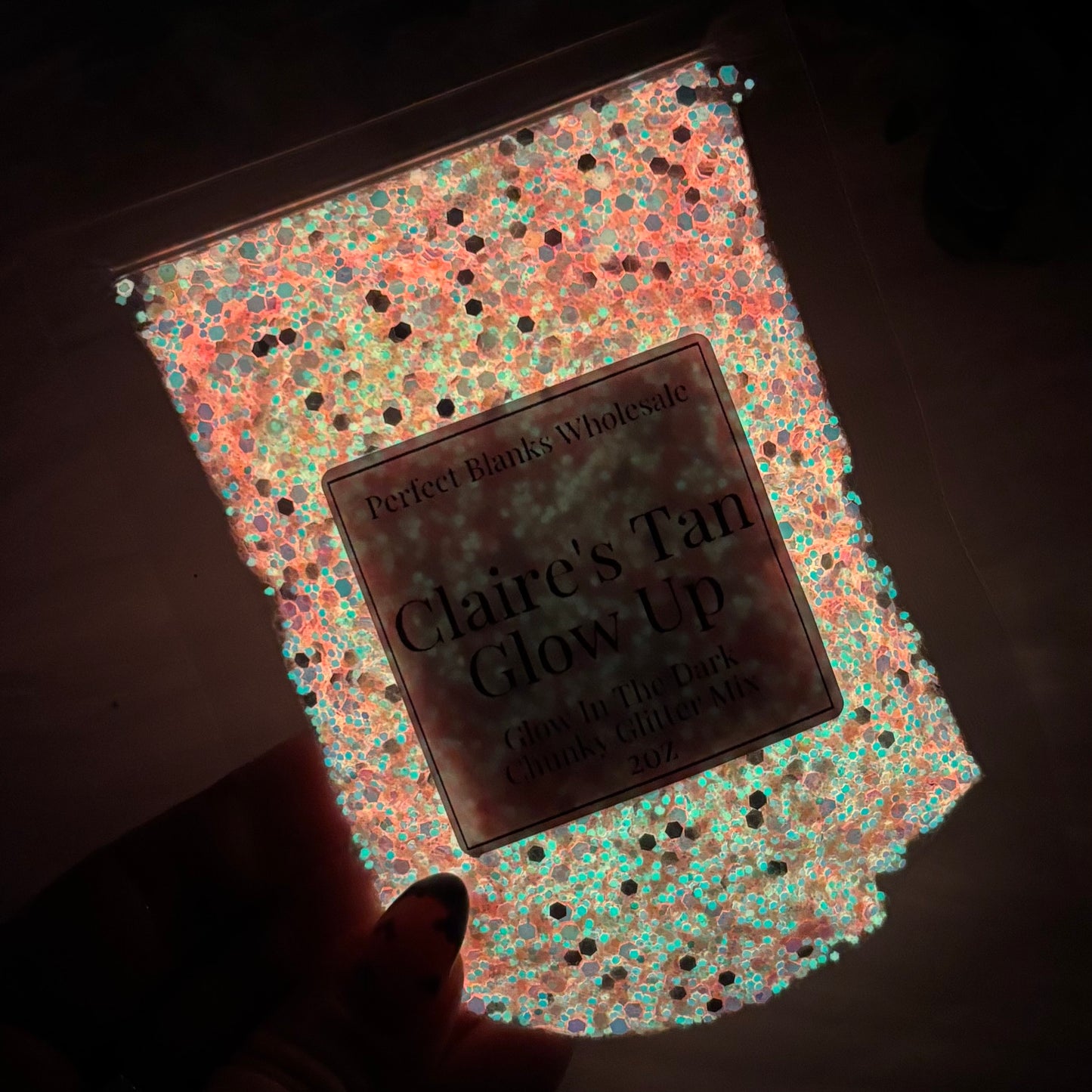 Claire's Tan Glow Up - Chunky Glow In The Dark Glitter